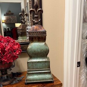 Rustic Green and Brown Decorative Container